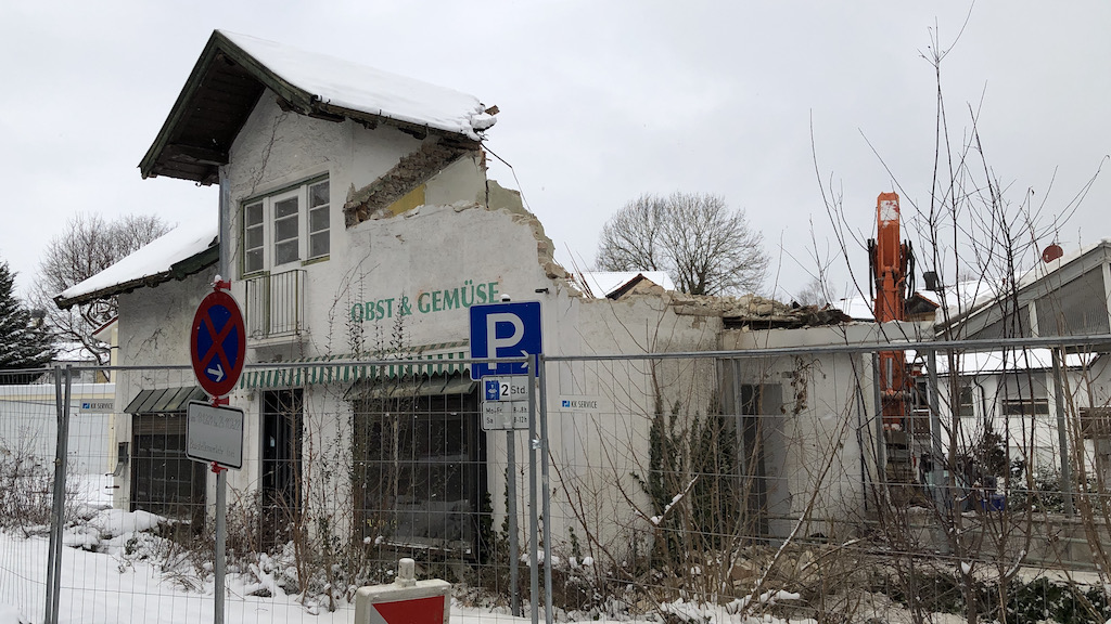 Abriss der Gärtnerei Dumbsky in Schondorf am Ammersee