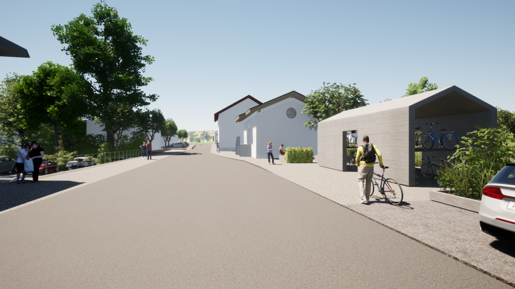 Entwurf von WSM Architekten für eine Fahrradgarage am Bahnhof Schondorf am Ammersee